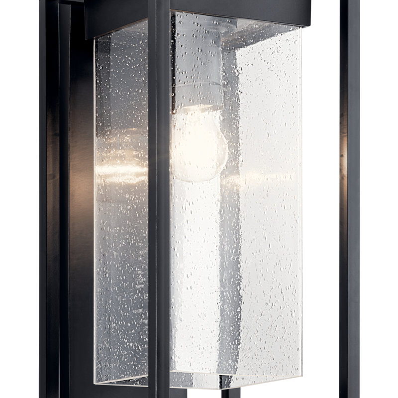 Lanterne murale d'extérieur Harjeevan, H 18,75 po x l 9 po x P 9 po, Noir