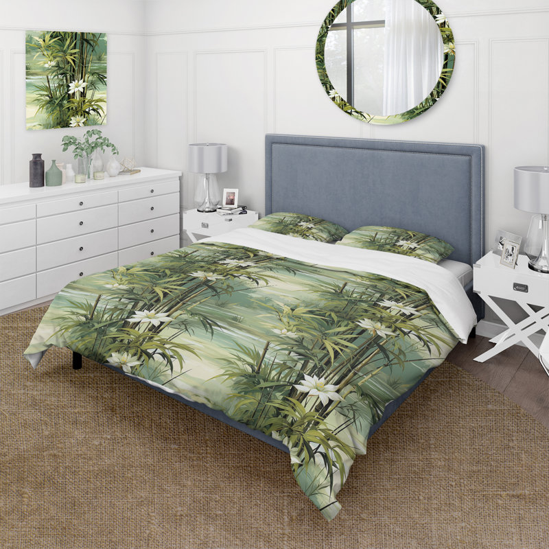 Ensemble de housse de couette Bamboo Reflections, Housse de couette pour très grand lit et 2 très