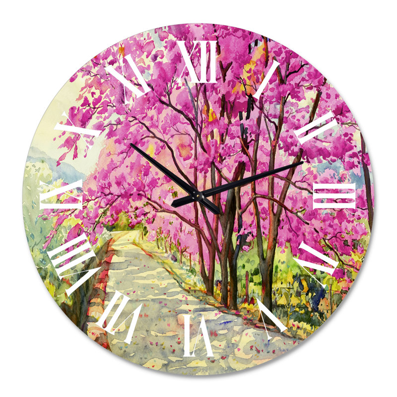 Cherrry Blossom Lane - Horloge murale maison de campagne, Moyen