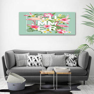 Holidays And Flamingos - Wrapped Canvas Print