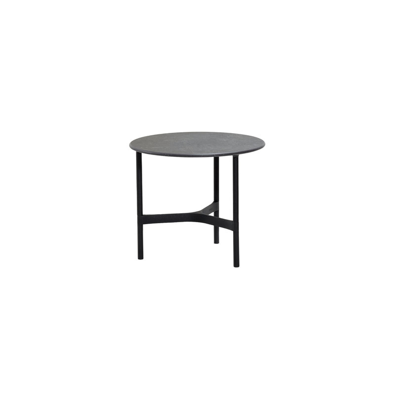 Twist Outdoor Round Coffee Table, 17.8" , Lava Gray, Gray