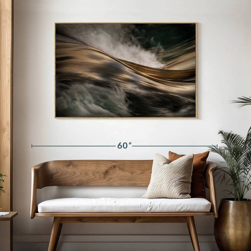 Bronze, Cadre flottant en bois naturel, 46 po x 31 po