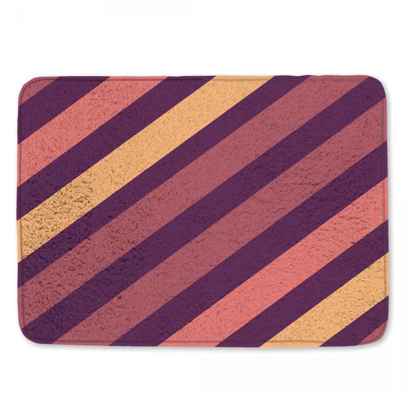 Tapis de bain à rayures diagonales, L 34 po x L 21 po