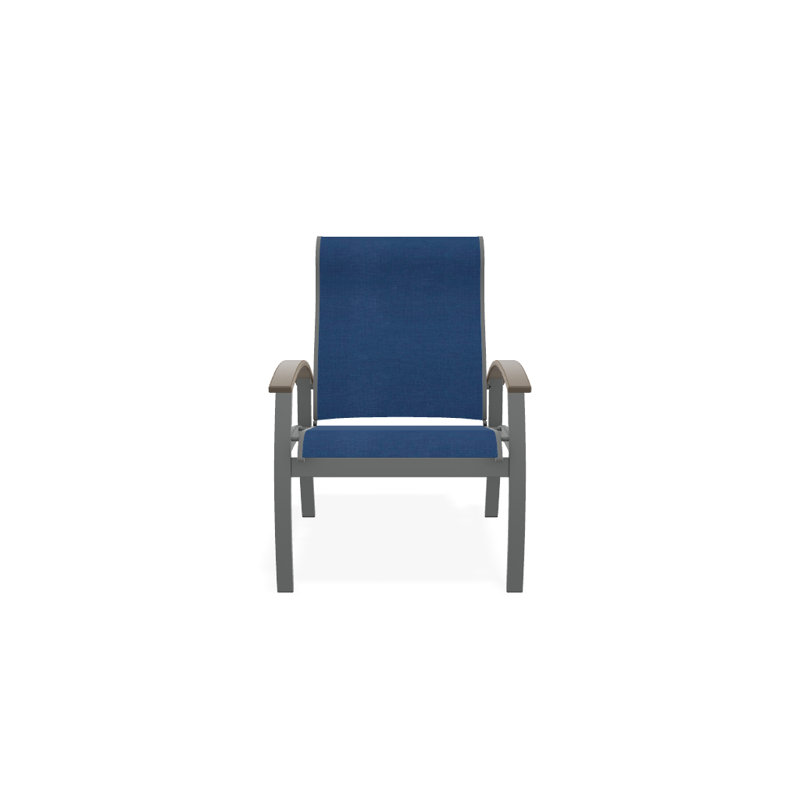 Chaise de patio Askar, Désert, Graphite texturé, Cobalt 35D Sunbrella®