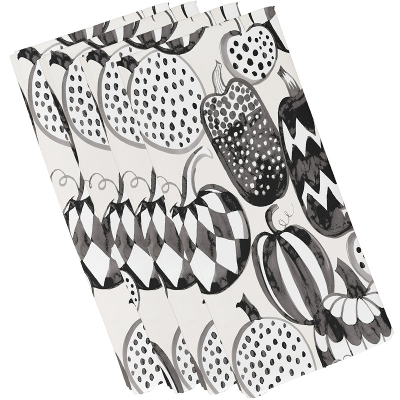Mitesh Polyester No Pattern Square Napkin, White