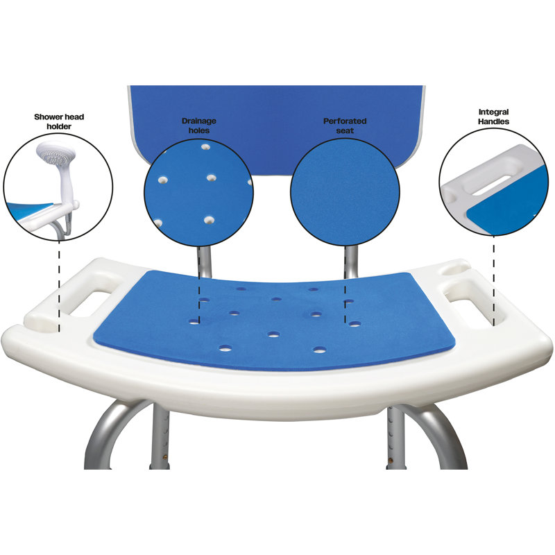 Shower Chair with Padded Seat and Backrest