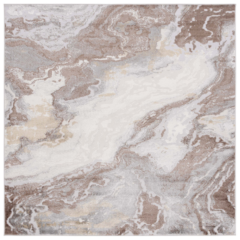 Palma Performance Abstract Rug, Square 6'7"