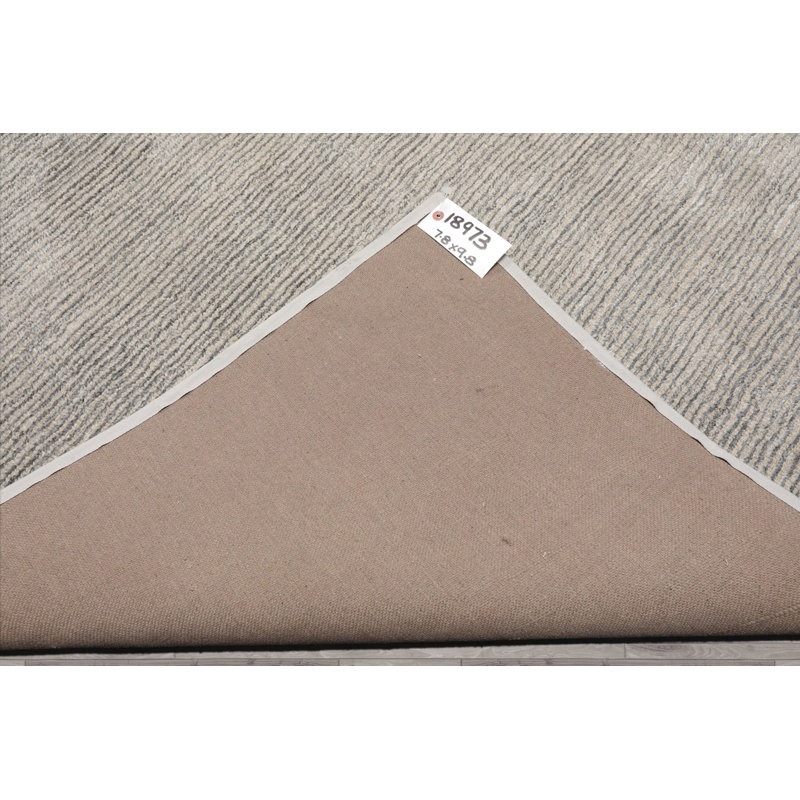Tapis oriental multicolore en laine touffeté à la main beige, Rectangle de 12 pi x 18 pi