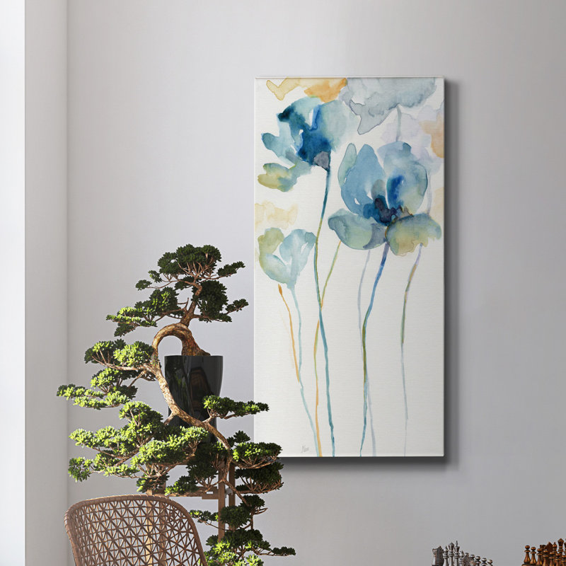 Wildflower Blues II - reproduction d'art sur toile tendue, H 24 po x l 12 po x P 1 po