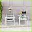 Set of 2 Square Tempered Glass Coffee Tables for Living Room, Easy to Clean &amp; Assemble
