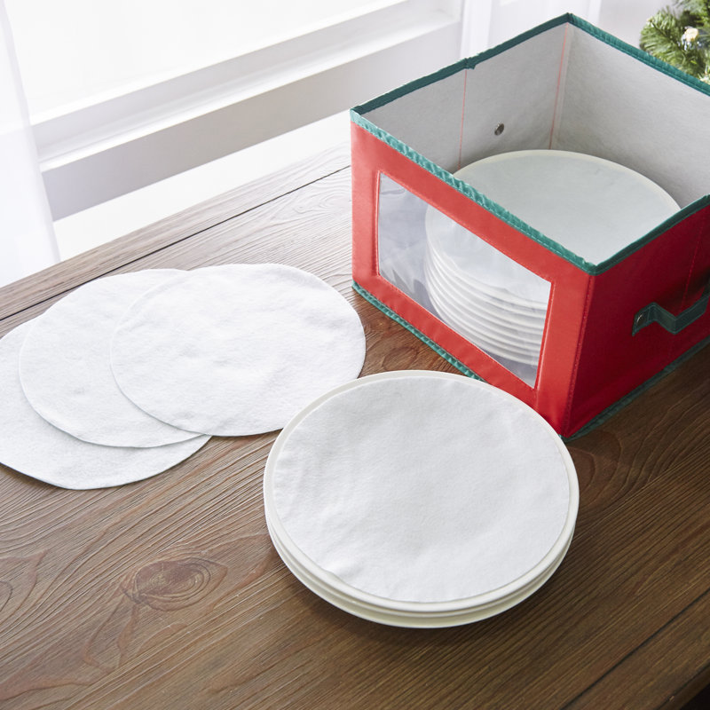 Farris Dining Plates Storage with Felt Dividers Included