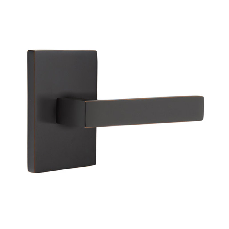 Levier de porte avec rosette Dumont, Bronze huilé, Gauche