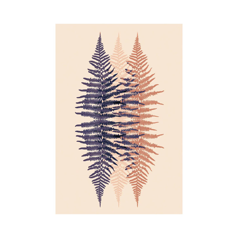 Late Sunset Fern Pattern by Alyson Fennell - Wrapped Canvas Print, 20.32 cm H x 30.48 cm W