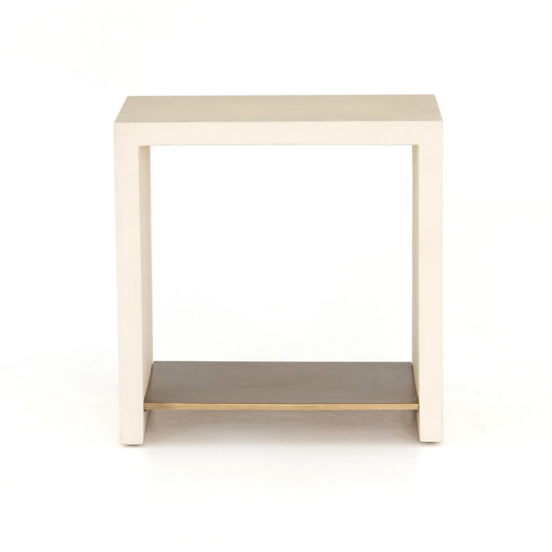 Hugo End Table, Parchment White