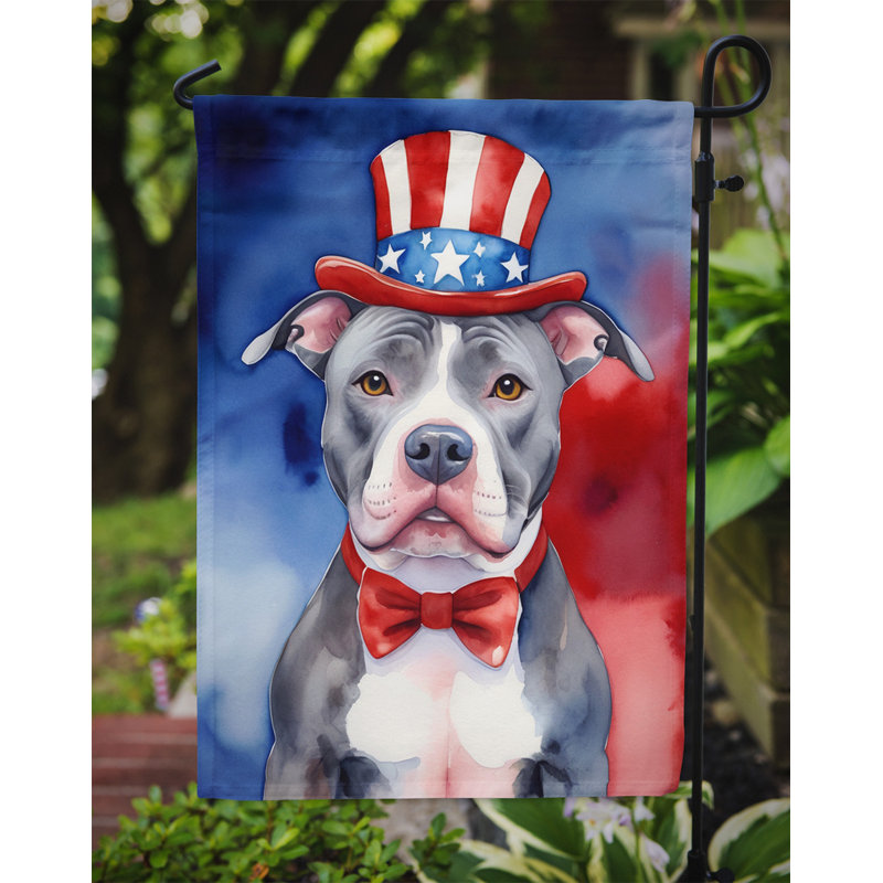 Drapeau patriotique du jardin américain, Bull-terrier noir