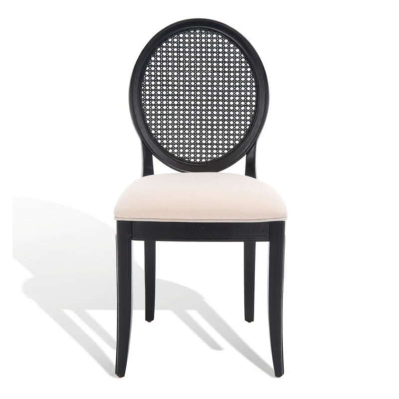 Chaise parsons capitonnée en tissu, Noir