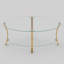 Table basse 43,3 po moderne en verre ovale avec pieds en métal, verre trempé transparent, rangement à double couche de verre-1369793923