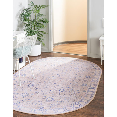 Tapis traditionnel bleu clair Mcclamma