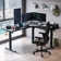 Kodee  63'' L Standing Desk Shaped Height Adjustable Desk with Headphone Hook for Home Office, 4-in 1 Electrical Outlet Included,Desk With Memory Controller，Easy to Assemble