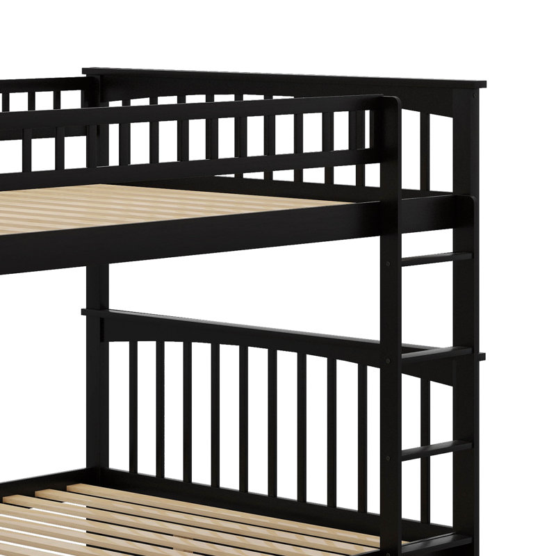 Full Over Full Bunk Bed With Drawers, Espresso