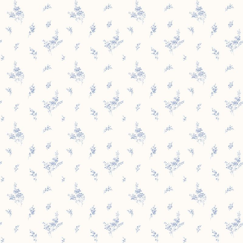 Saroyan 10m x 53cm Matt Wallpaper Roll, Blue/White