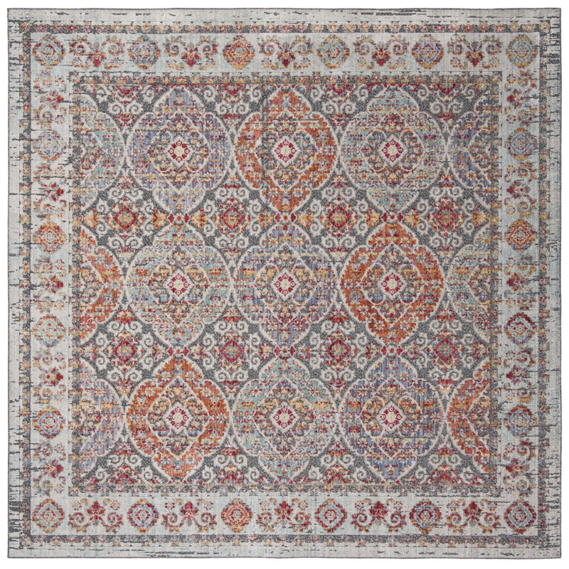 Younes Provance Performance Oriental Rug, Square 6'7"