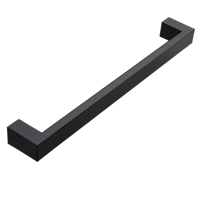 Architectural Flat 12" Center to Center Matte Black Appliance Bar Pull, Matte Black, 12"
