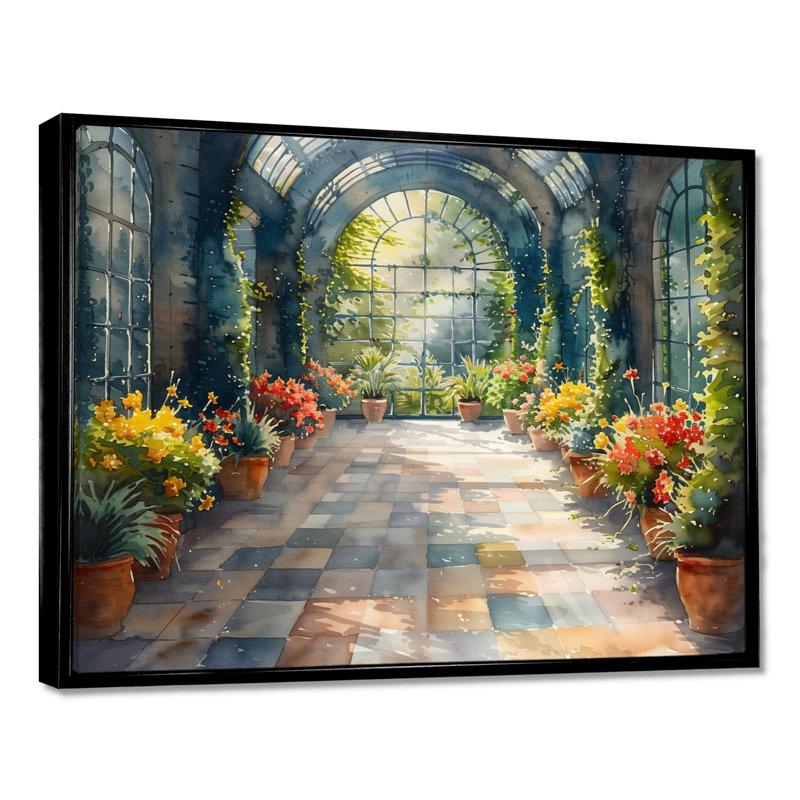 Fleurs jaunes et jaunes en fleurs - Décoration murale fleurs, Cadre flottant noir, bois massif, H 30 po x l 40 po