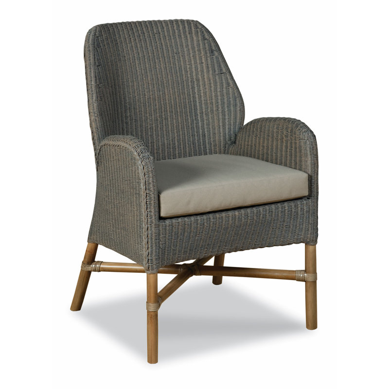 23" Woven Rattan Arm Chair