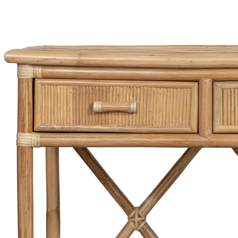 54'' Wide 3 Drawer Rattan Wood Sideboard, Natural