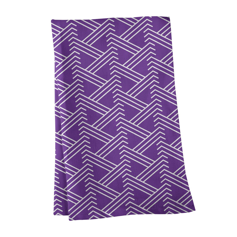 Jordao Tea Towel Kitchen Towel, White/Purple, Poly Twill