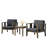 Junco Teak Outdoor Two-Person Patio Set With Cushions And Side Table-124178244-124178251