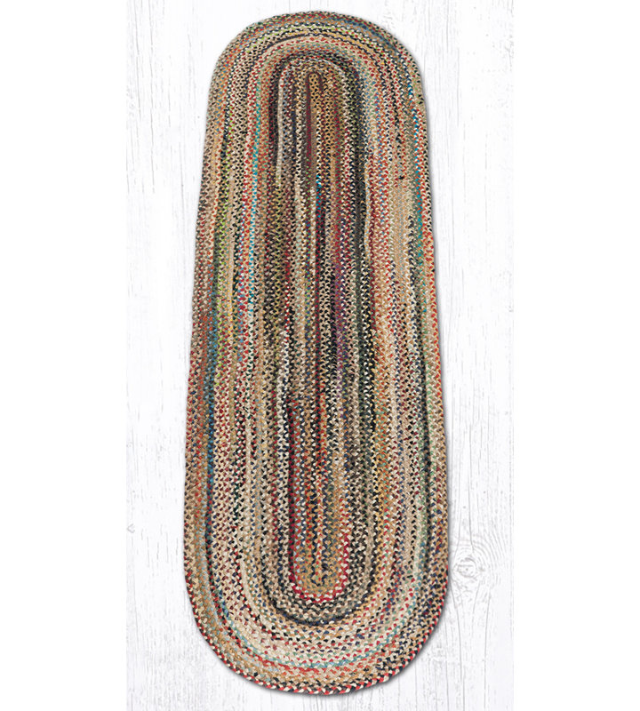  Tapis tressé aléatoire H 8 po, Tapis de couloir 2 pi x 8 pi