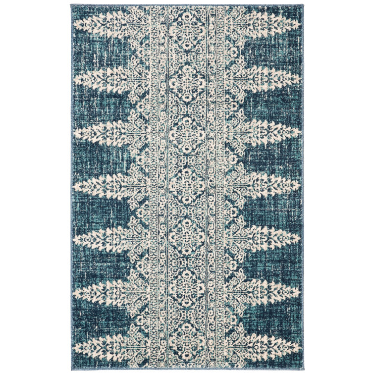 Annette Floral Royal/Ivory Area Rug