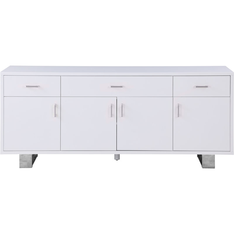Woolum 72'' Sideboard, Silver/White