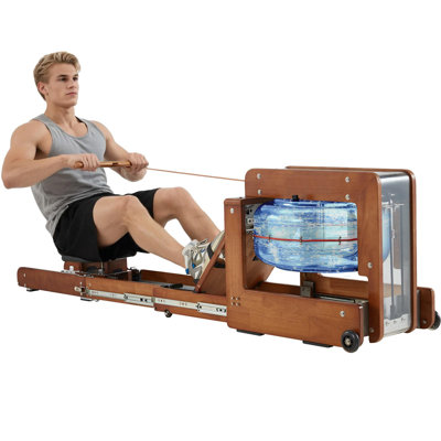 Water Rowing Machine For Home With Drawer-style Folding Design