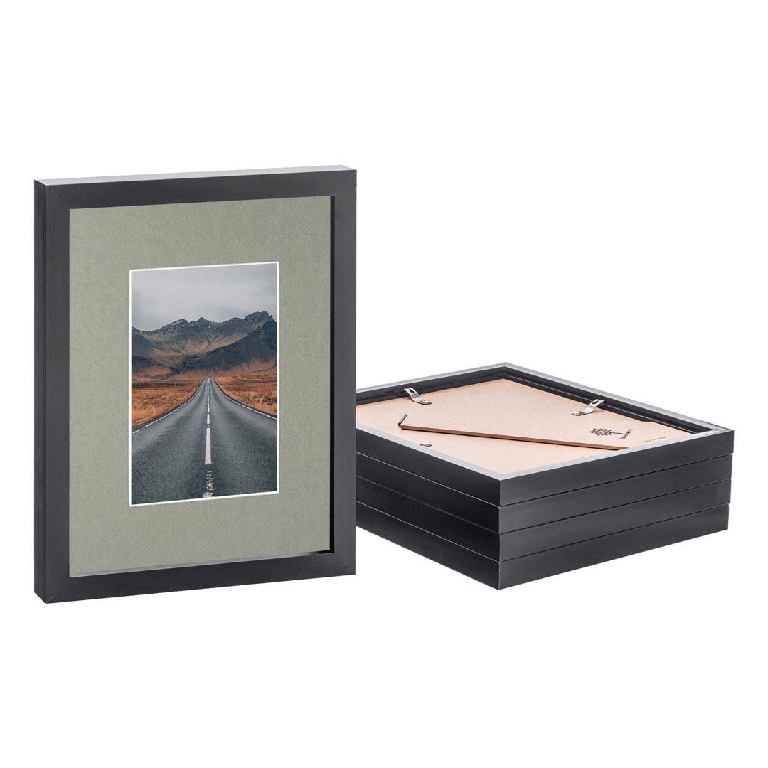 Photo Frames with 4" x 6" Mount - 8" x 10" - Black/Grey