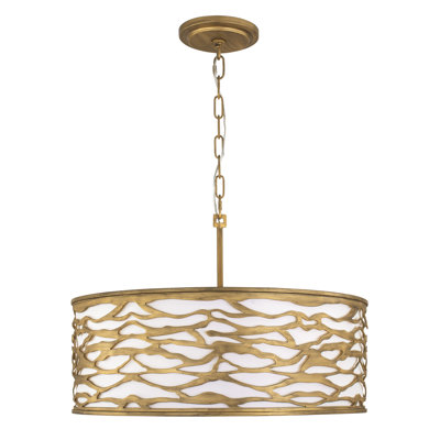 Kato Convertible Semi-Flush/Pendant - 24"W X 11"H - Havana Gold