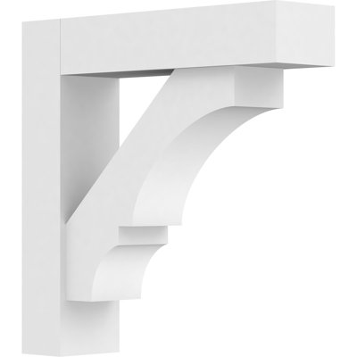 3"W x 12"D x 12"H Standard Balboa Signature Urethane Bracket With Block Ends, Primed Tan