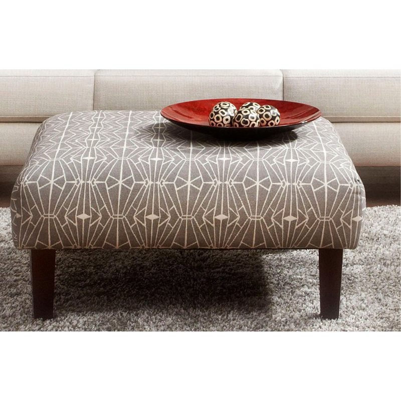 Carré contemporain avec revêtement à motif triangulaire, mousse haute densité, finition neutre, L 36 po x l 36 po H 17 po, support pour les pieds du milieu, 1 pièce