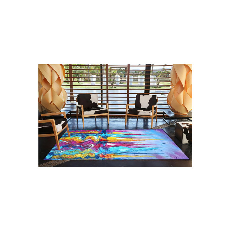 Tapis tissé lavable à motif bateau coloré, Tapis de couloir 2 pi 6 po x 6 pi 7 po inclus