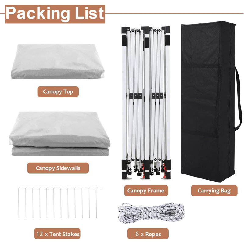 10x20 Pop Up Canopy with 6 Sidewalls, Conical Canopy Tent 10×20 with 3 Adjustable Height Waterproof, UV-Resistant with Carry Bag, Stakes, Ropes for Parties, Commercial, (Frame Upgraded)