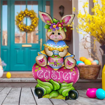 thumbnail image 2 of 4pcs Metal Easter Yard Signs Outdoor Decorations Easter 2 of 14