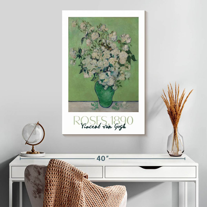 Affiche d'exposition Roses Van Gogh, H 30 po x l 20 po