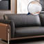 Coussin de canapé standard en similicuir noir-1400018952
