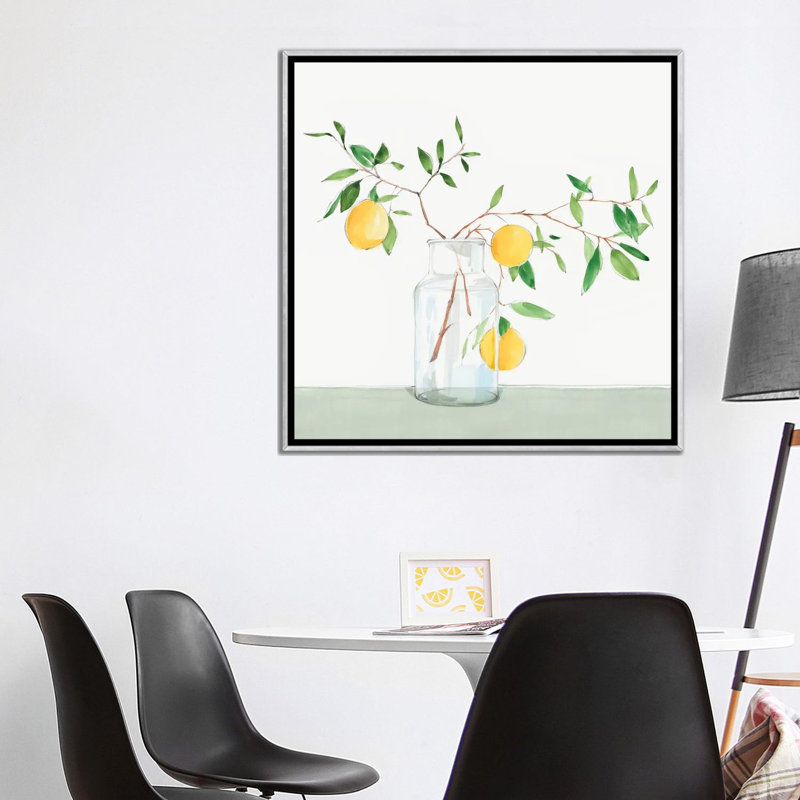 Douce limonade - reproduction d'art murale - toile encadrée, Toile à cadre flottant sans passe-partout, Argent argent
