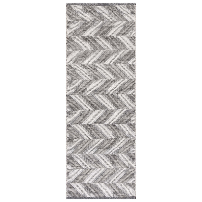 Kilim Flat Weave Wool Chevron Rug, Runner 2'3" x 7'