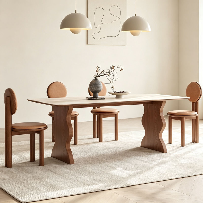 Table en pierre frittée French French, H 29,5 po x l 63 po x P 31,5 po
