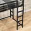 Lit mezzanine double en métal avec bureau et rangement pour les adolescents - noir, 78,07 po de profondeur, 57,58 largeur, 70,85 hauteur, 115,1 lb, conception stable, intégré, garde-corps, lattes, tablettes triangulaires, fiable