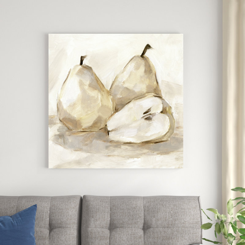 «White Pear Study I» par Ethan Harper, reproduction d'art mixte résistant aux rayons UV, H 36 po x l 36 po, Noyer